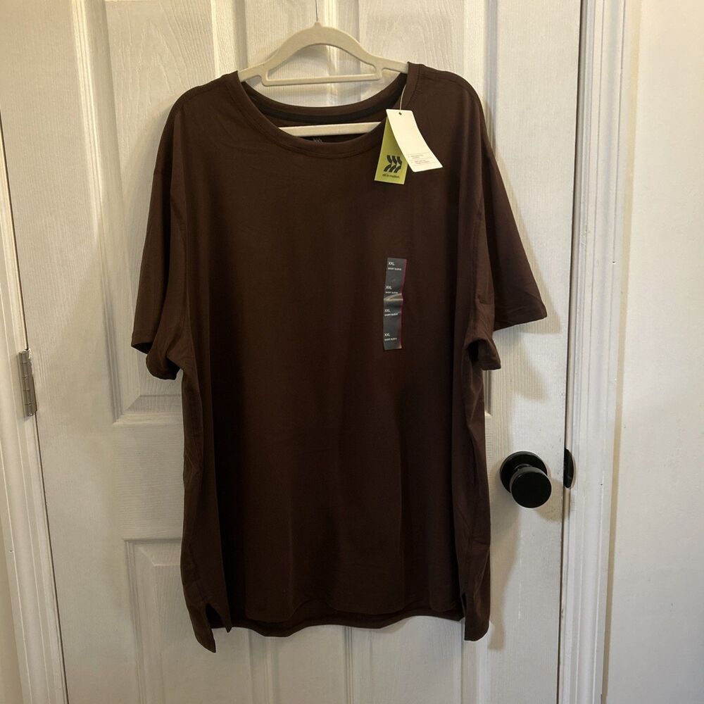 NWT All in Motion Mens Short Sleeve Performance T-Shirt Berry, Size 2XL